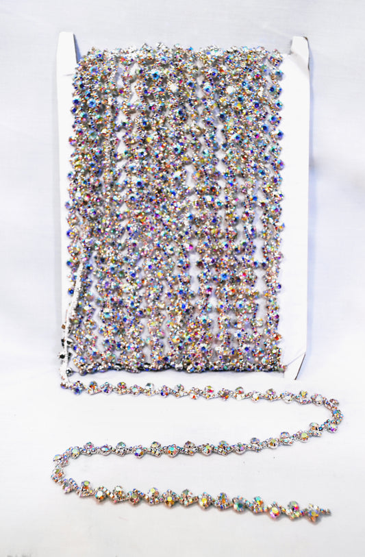 Aurora Crystal Rhinestone Chain Trim - Per Yard