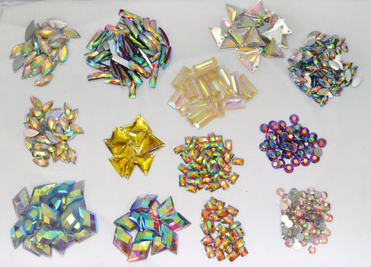 Mixed Iridescent Acrylic Gem Pack (50 pieces)